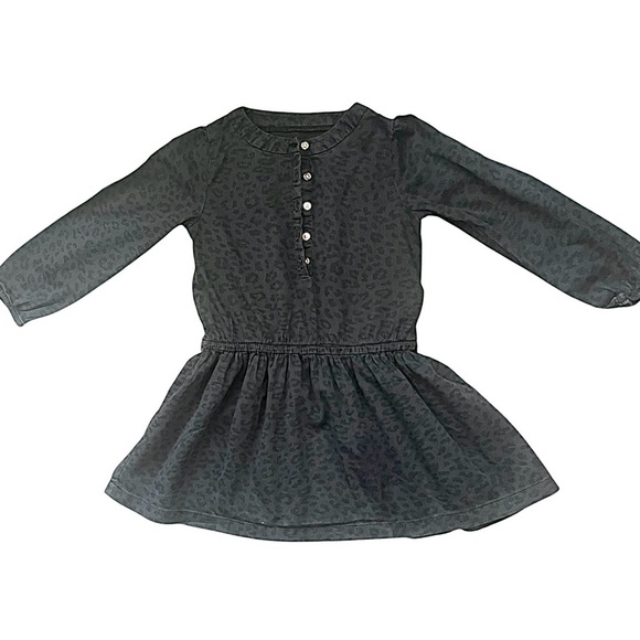 Carter’s casual twirl bodysuit dress Girl 4T midnight leopard print front button - Picture 10 of 12